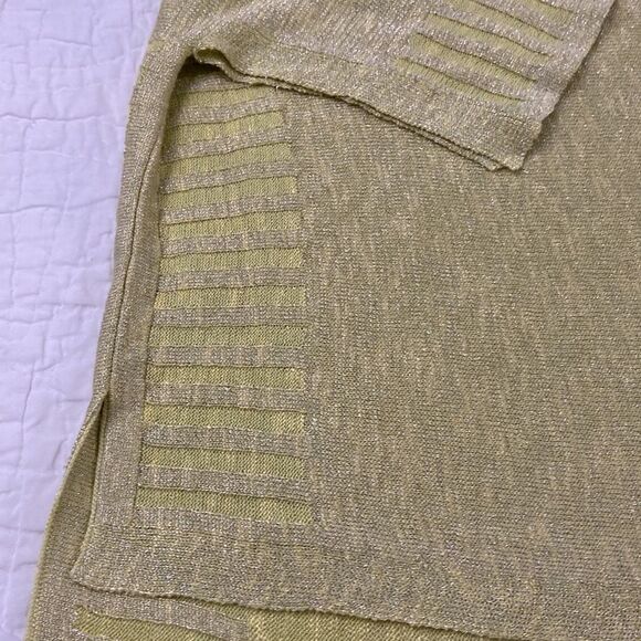 Anthropologie Alicia Green Shimmer Linen Blend Pull Over size Small - Picture 4 of 10